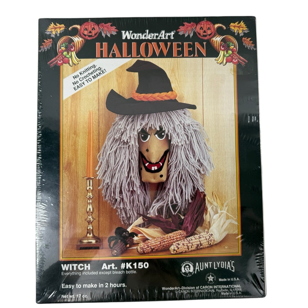 Witch Art Halloween KIT Vintage 90s Wonder Art Aunt Lydias #K150 Made USA NEW‎